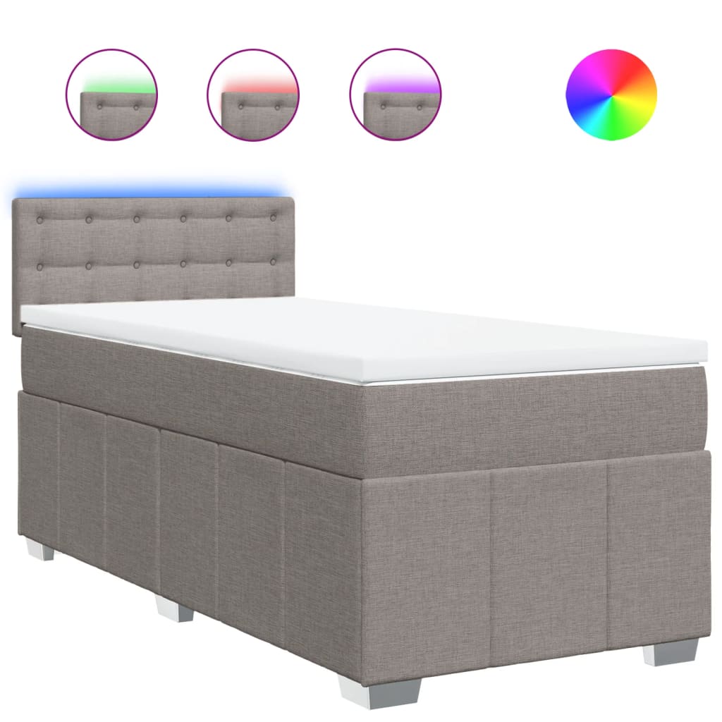 Boxspringbett mit Matratze Taupe 80x200 cm Stoff