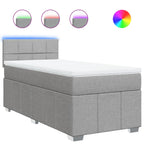 Boxspringbett mit Matratze Hellgrau 90x190 cm Stoff