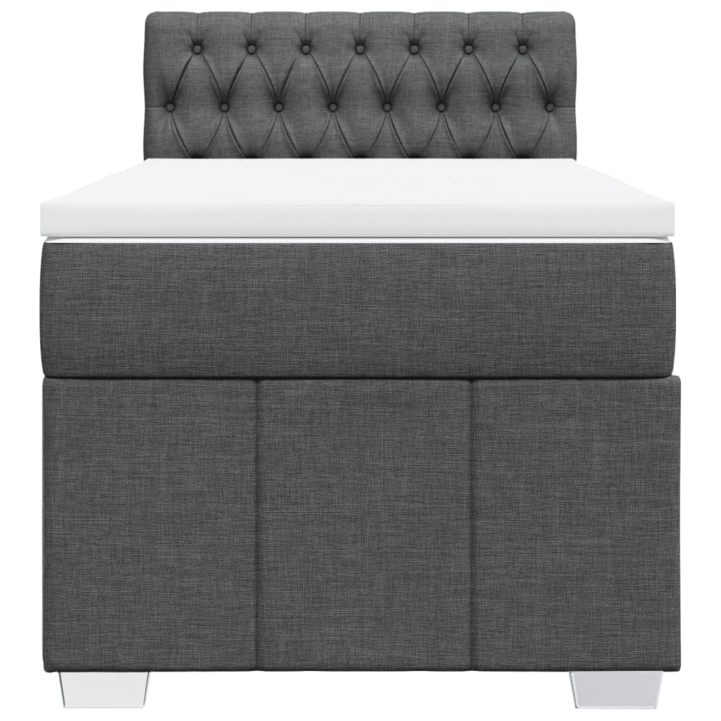Boxspringbett mit Matratze Dunkelgrau 90x190 cm Stoff