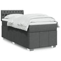 Boxspringbett mit Matratze Dunkelgrau 90x190 cm Stoff