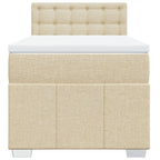 Boxspringbett mit Matratze Creme 90x190 cm Stoff