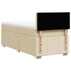 Boxspringbett mit Matratze Creme 90x190 cm Stoff
