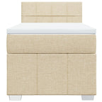 Boxspringbett mit Matratze Creme 90x200 cm Stoff
