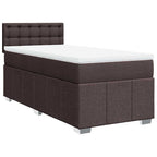 Boxspringbett mit Matratze Dunkelbraun 90x200 cm Stoff