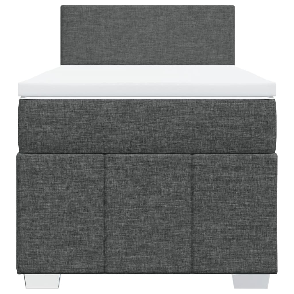 Boxspringbett mit Matratze Dunkelgrau 100x200 cm Stoff