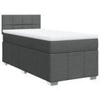 Boxspringbett mit Matratze Dunkelgrau 100x200 cm Stoff