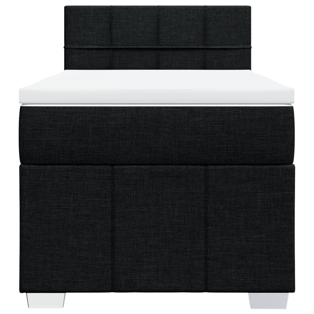 Boxspringbett mit Matratze Schwarz 100x200 cm Stoff