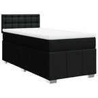 Boxspringbett mit Matratze Schwarz 100x200 cm Stoff