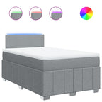 Boxspringbett mit Matratze Hellgrau 120x190 cm Stoff