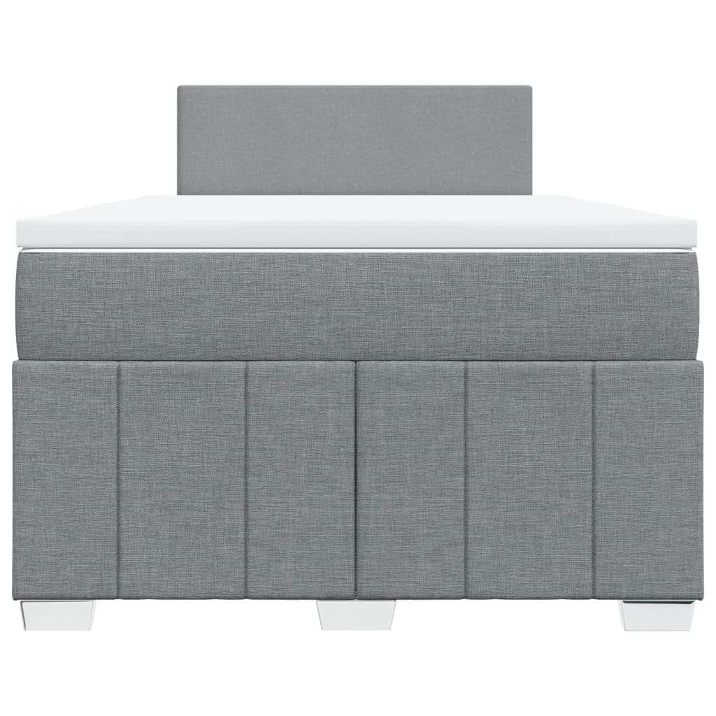 Boxspringbett mit Matratze Hellgrau 120x190 cm Stoff