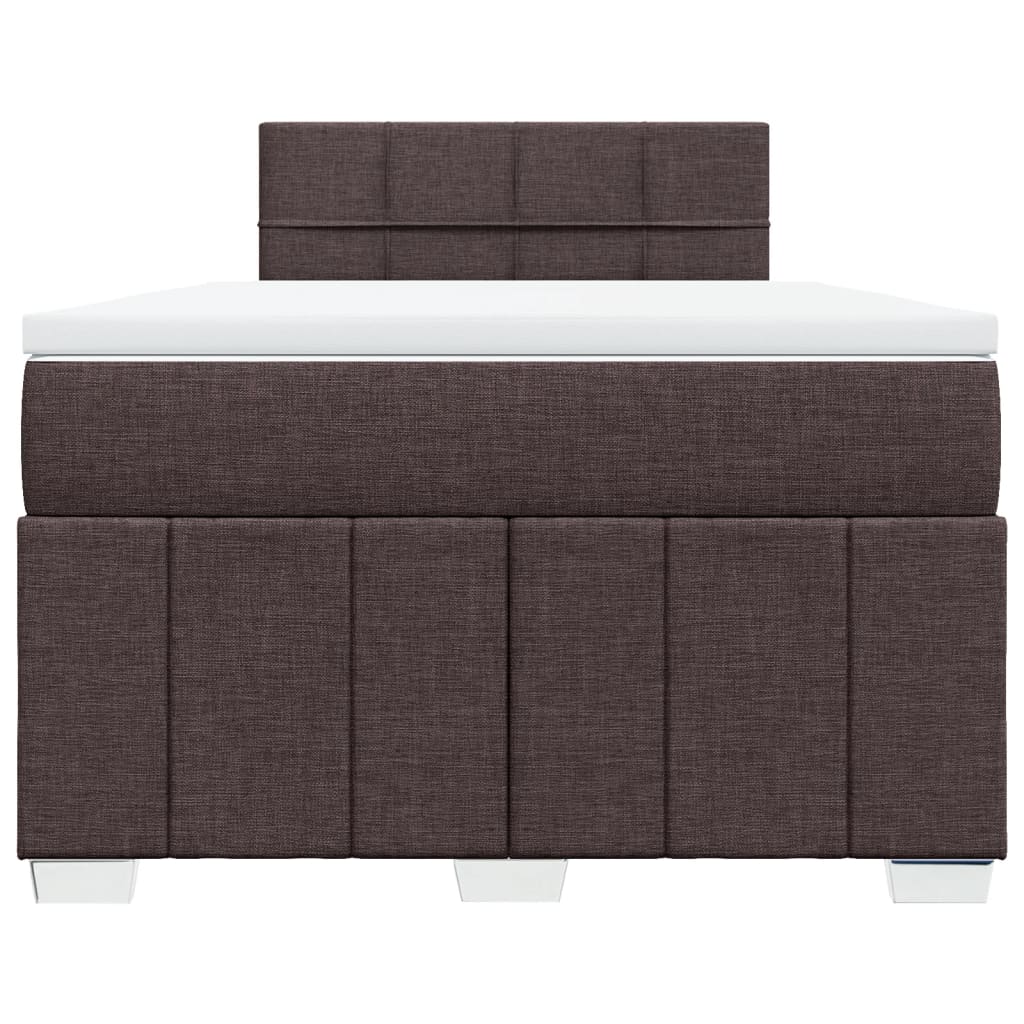 Boxspringbett mit Matratze Dunkelbraun 120x200 cm Stoff