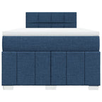 Boxspringbett mit Matratze Blau 120x200 cm Stoff