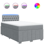 Boxspringbett mit Matratze Hellgrau 120x200 cm Stoff
