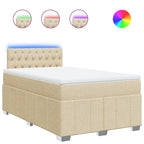 Boxspringbett mit Matratze Creme 120x200 cm Stoff
