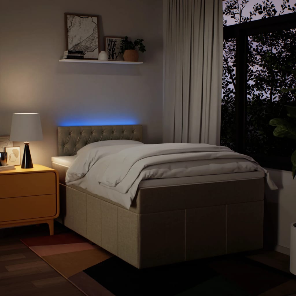 Boxspringbett mit Matratze Creme 120x200 cm Stoff