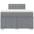 Boxspringbett mit Matratze Hellgrau 120x200 cm Stoff