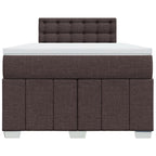 Boxspringbett mit Matratze Dunkelbraun 120x200 cm Stoff