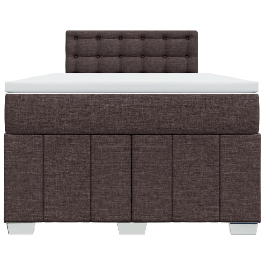 Boxspringbett mit Matratze Dunkelbraun 120x200 cm Stoff