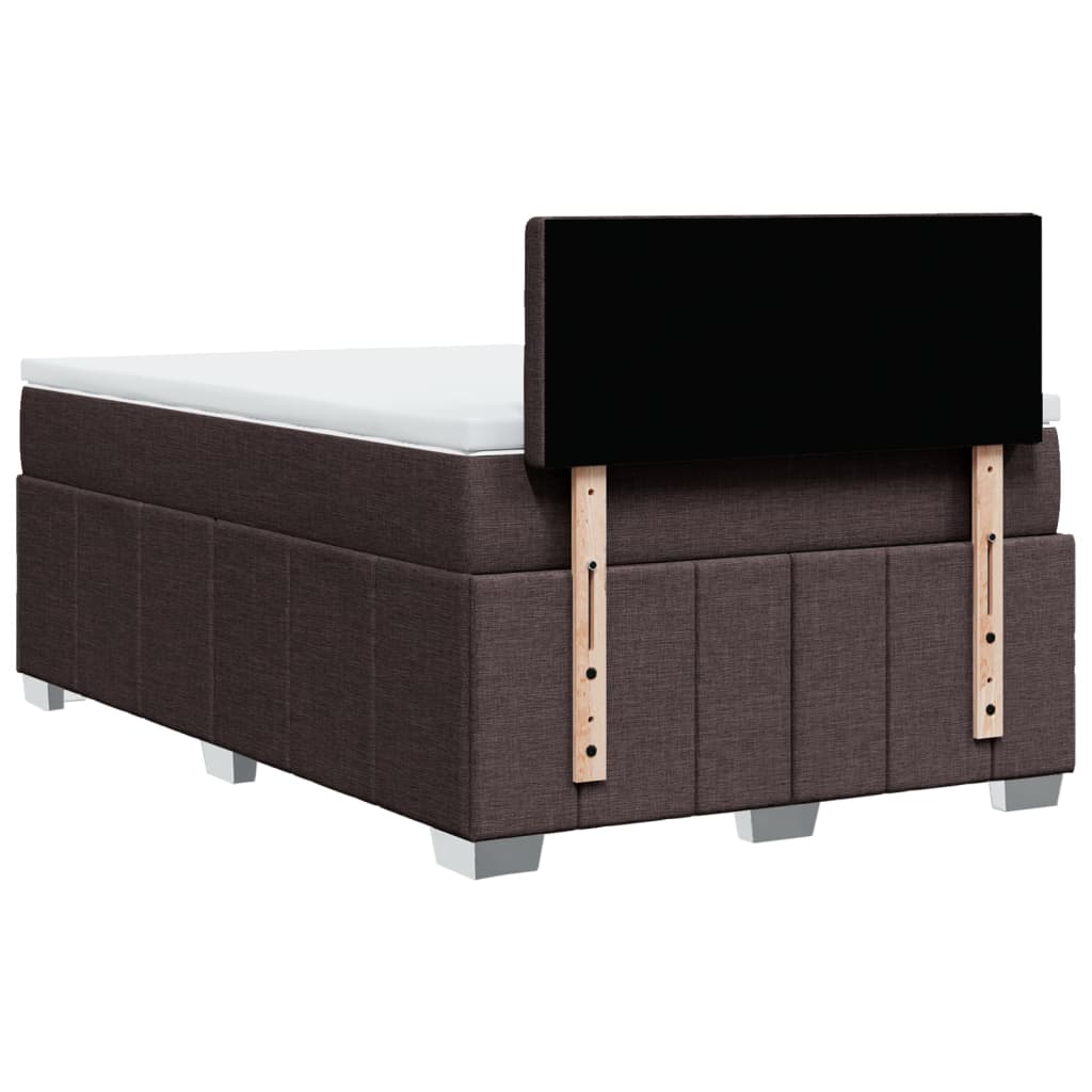 Boxspringbett mit Matratze Dunkelbraun 120x200 cm Stoff