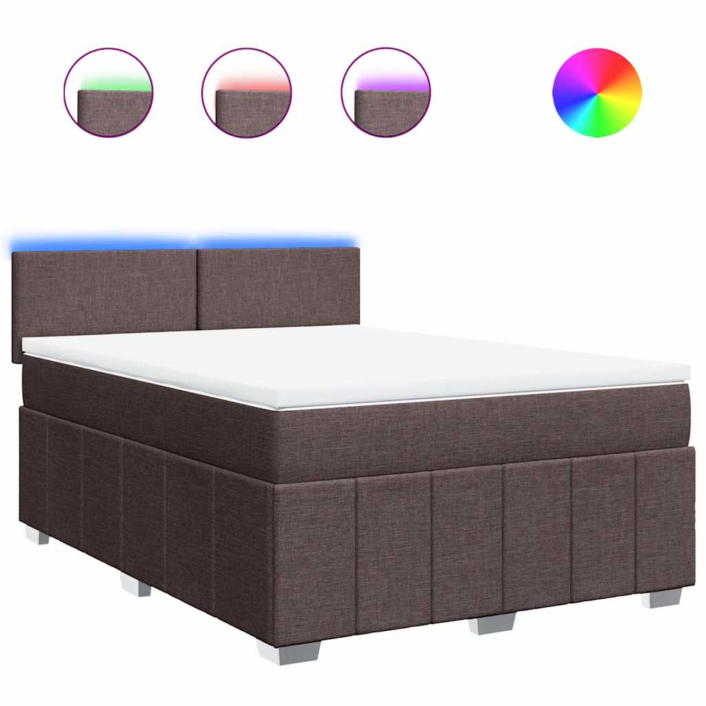Boxspringbett mit Matratze Dunkelbraun 140x190 cm Stoff