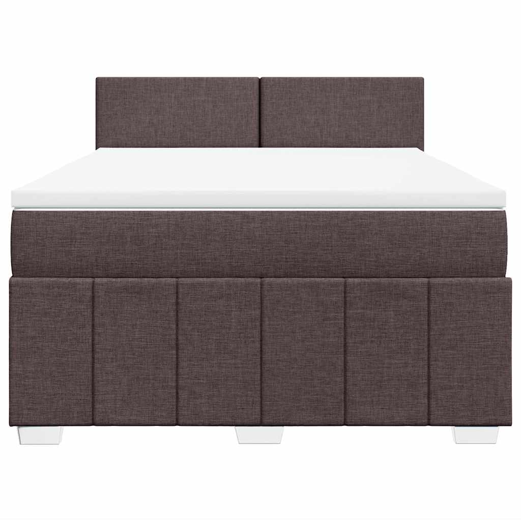 Boxspringbett mit Matratze Dunkelbraun 140x190 cm Stoff