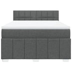 Boxspringbett mit Matratze Dunkelgrau 140x190 cm Stoff
