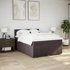 Boxspringbett mit Matratze Dunkelbraun 140x190 cm Stoff