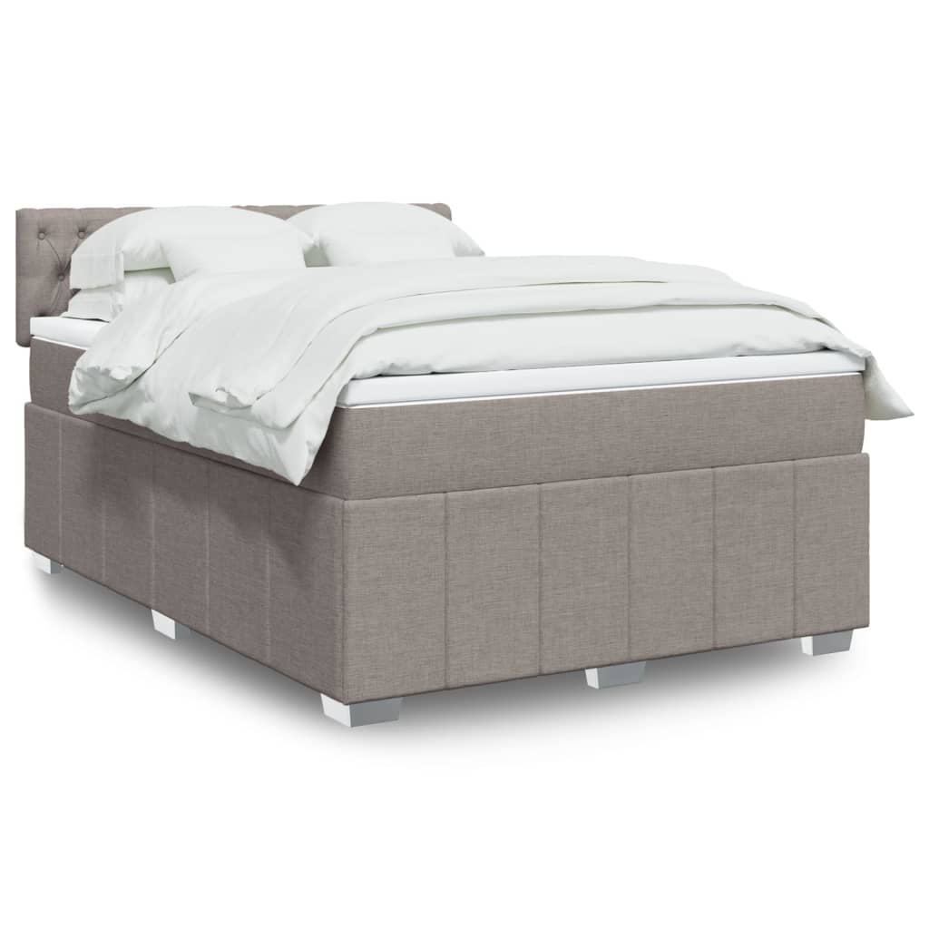 Boxspringbett mit Matratze Taupe 140x190 cm Stoff