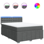 Boxspringbett mit Matratze Dunkelgrau 140x190 cm Stoff