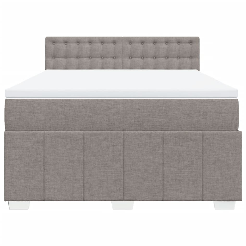 Boxspringbett mit Matratze Taupe 140x190 cm Stoff