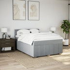 Boxspringbett mit Matratze Hellgrau 140x200 cm Stoff