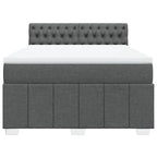 Boxspringbett mit Matratze Dunkelgrau 160x200 cm Stoff