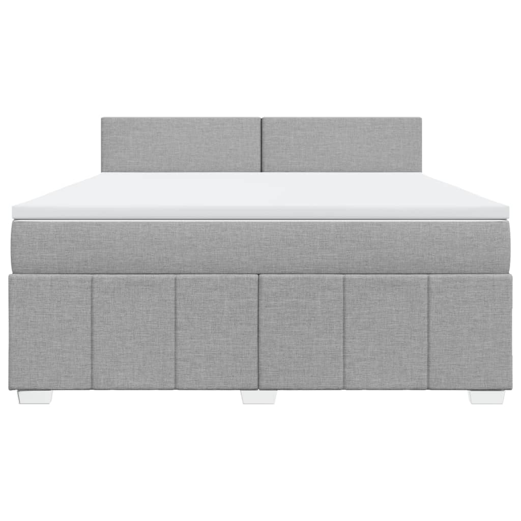 Boxspringbett mit Matratze Hellgrau 180x200 cm Stoff