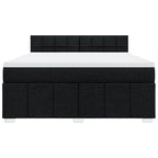 Boxspringbett mit Matratze Schwarz 180x200 cm Stoff