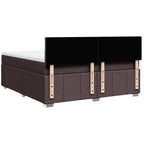 Boxspringbett mit Matratze Dunkelbraun 180x200 cm Stoff