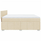 Boxspringbett mit Matratze Creme 180x200 cm Stoff
