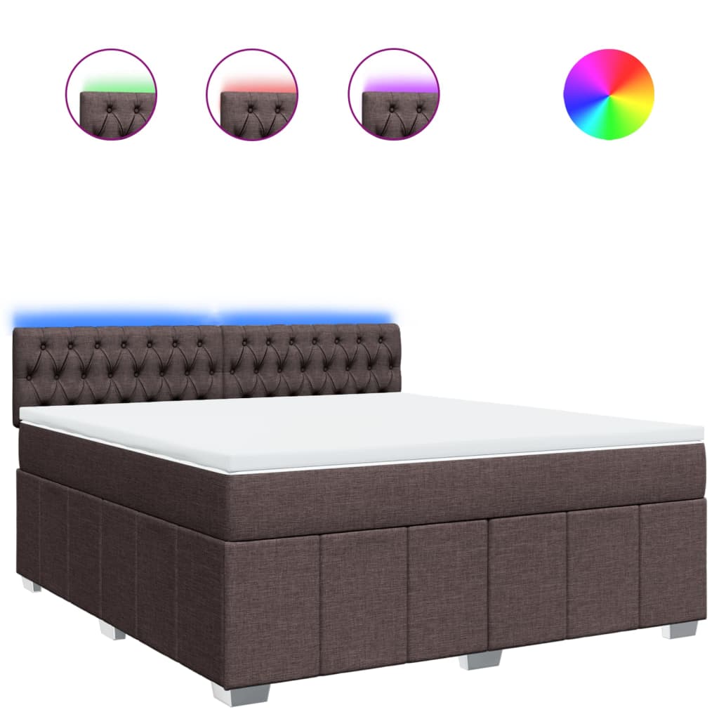 Boxspringbett mit Matratze Dunkelbraun 180x200 cm Stoff