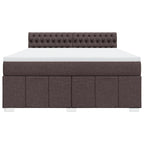 Boxspringbett mit Matratze Dunkelbraun 180x200 cm Stoff