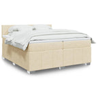 Boxspringbett mit Matratze Creme 200x200 cm Stoff