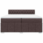 Boxspringbett mit Matratze Dunkelbraun 200x200 cm Stoff