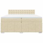 Boxspringbett mit Matratze Creme 200x200 cm Stoff