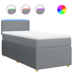 Boxspringbett mit Matratze Hellgrau 80x200 cm Stoff