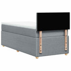 Boxspringbett mit Matratze Hellgrau 80x200 cm Stoff