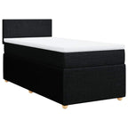 Boxspringbett mit Matratze Schwarz 80x200 cm Stoff