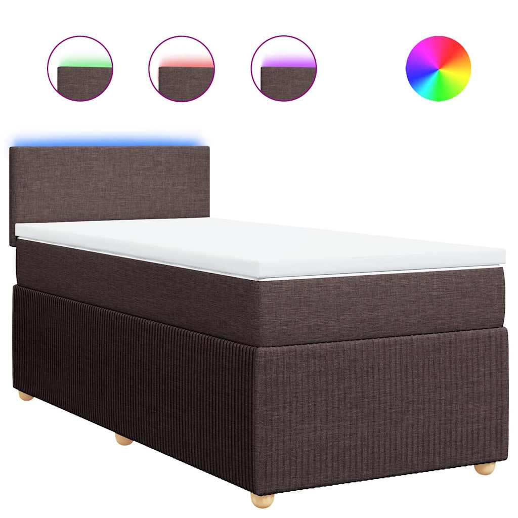 Boxspringbett mit Matratze Dunkelbraun 80x200 cm Stoff