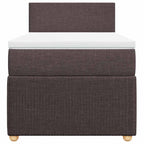 Boxspringbett mit Matratze Dunkelbraun 80x200 cm Stoff