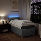Boxspringbett mit Matratze Hellgrau 80x200 cm Stoff