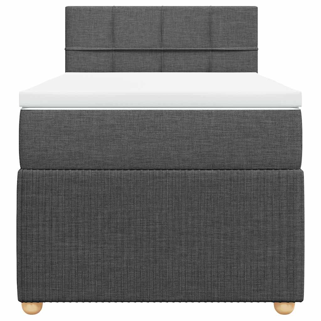 Boxspringbett mit Matratze Dunkelgrau 80x200 cm Stoff