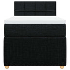 Boxspringbett mit Matratze Schwarz 80x200 cm Stoff
