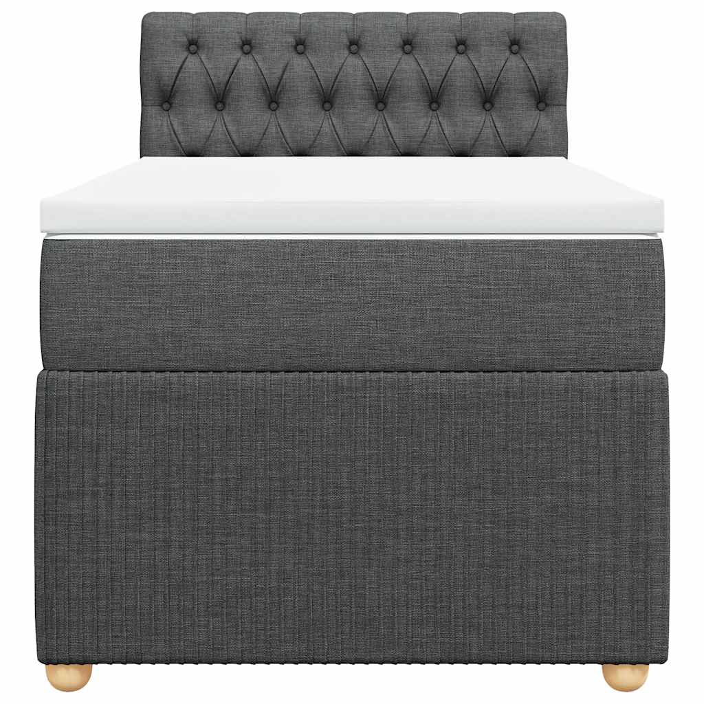 Boxspringbett mit Matratze Dunkelgrau 80x200 cm Stoff